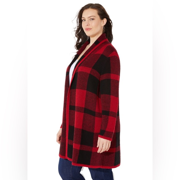 Catherines Sweaters - Catherine’s Buffalo Plaid Cardigan NWT 2X